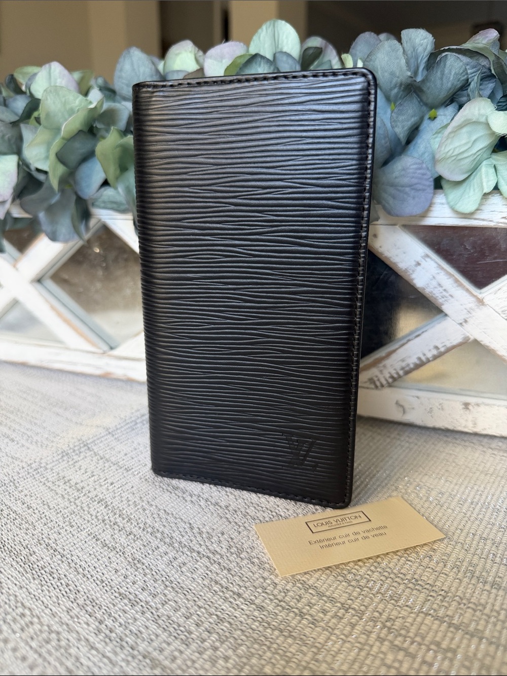 Louis Vuitton Black Epi Leather Long Wallet Check Holder Organizer Like New